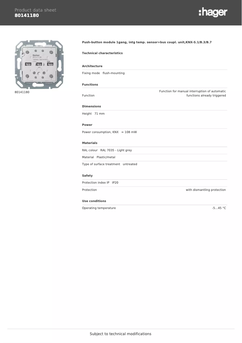 Image de la première page du manuel de l'appareil 80141180