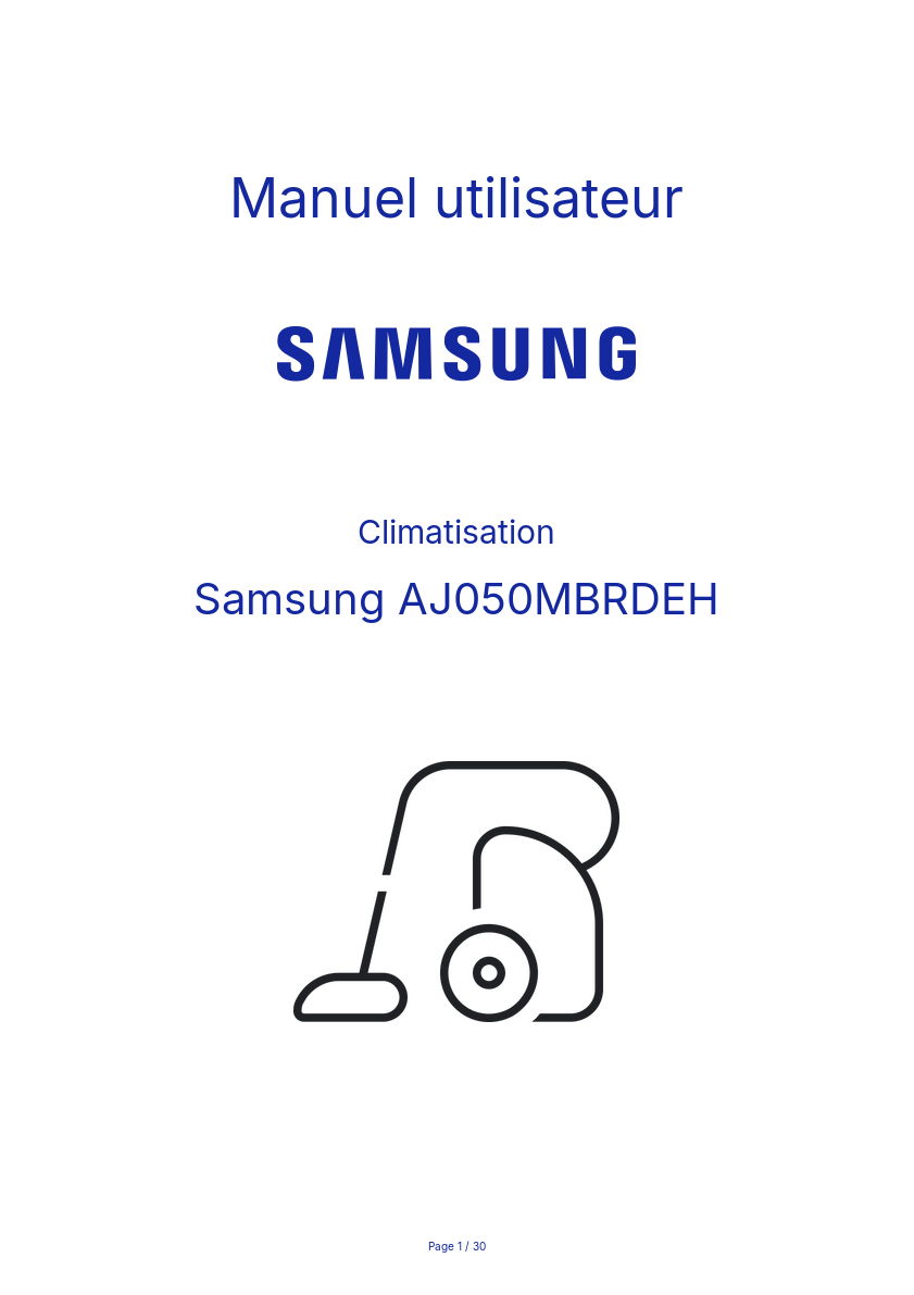 Page n°1 - Manuel utilisateur Samsung AJ050MBRDEH