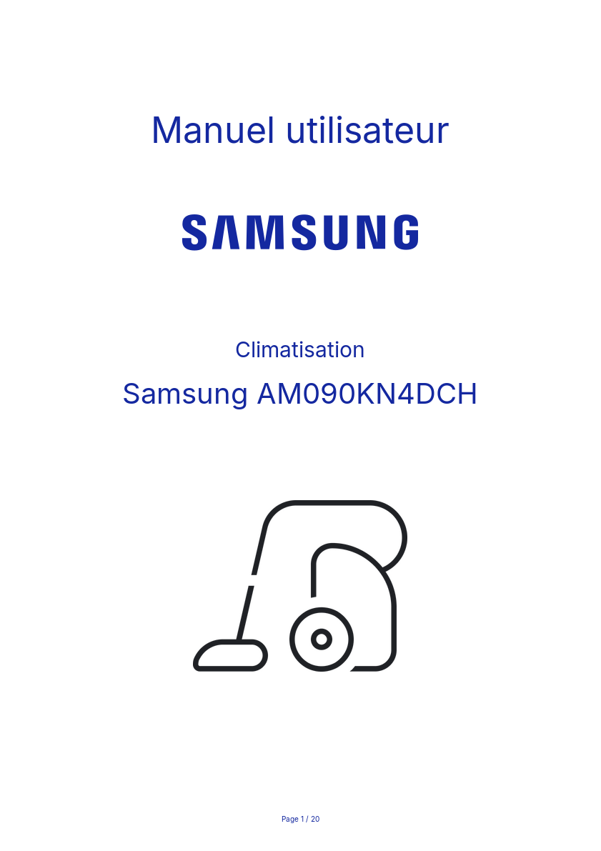 Page n°1 - Manuel utilisateur Samsung AM090KN4DCH