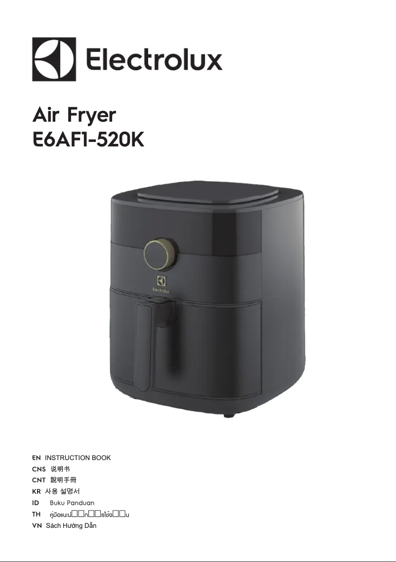 Page n°1 - Manuel utilisateur Electrolux Air Fryer E6AF1-520K