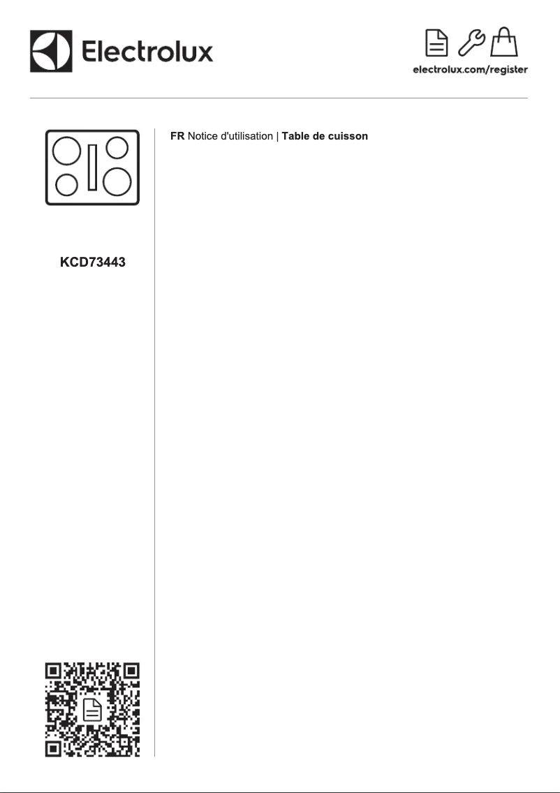 Page 1 de la notice Manuel utilisateur Electrolux KCD73443