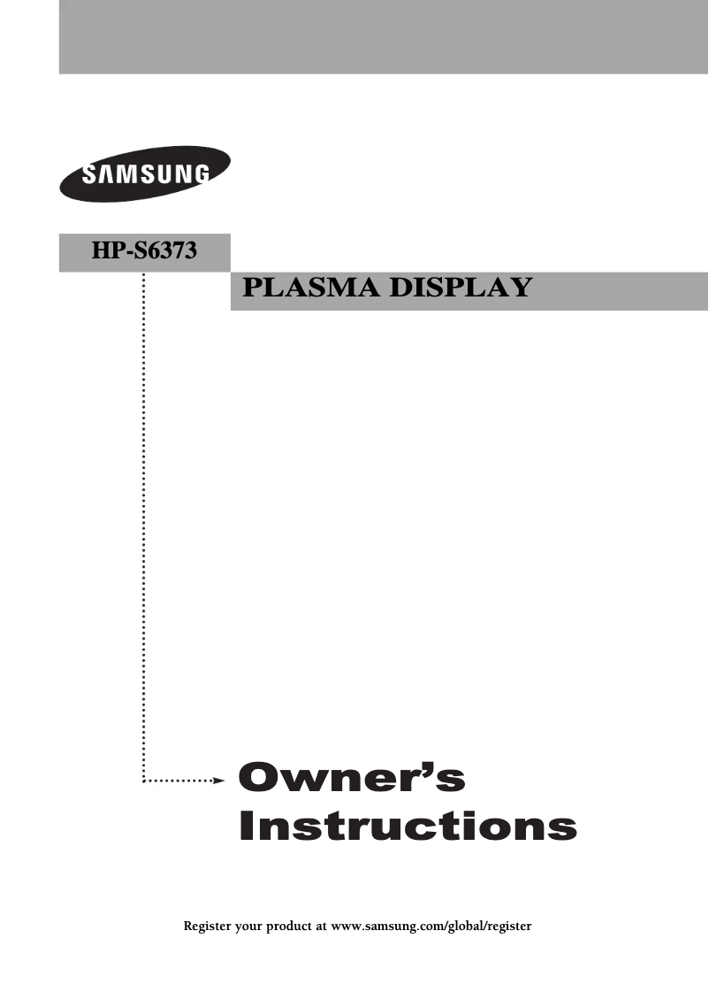 Page n°1 - Manuel utilisateur Samsung HP-S6373
