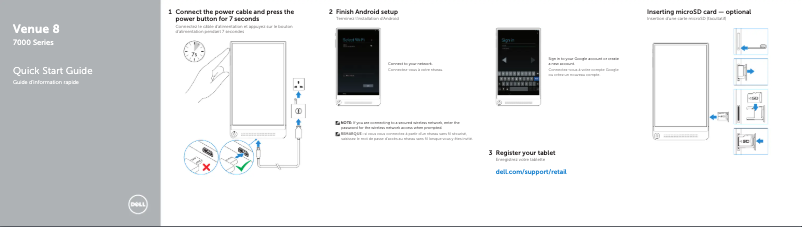 Page 1 de la notice Manuel utilisateur Dell Venue 8 7840