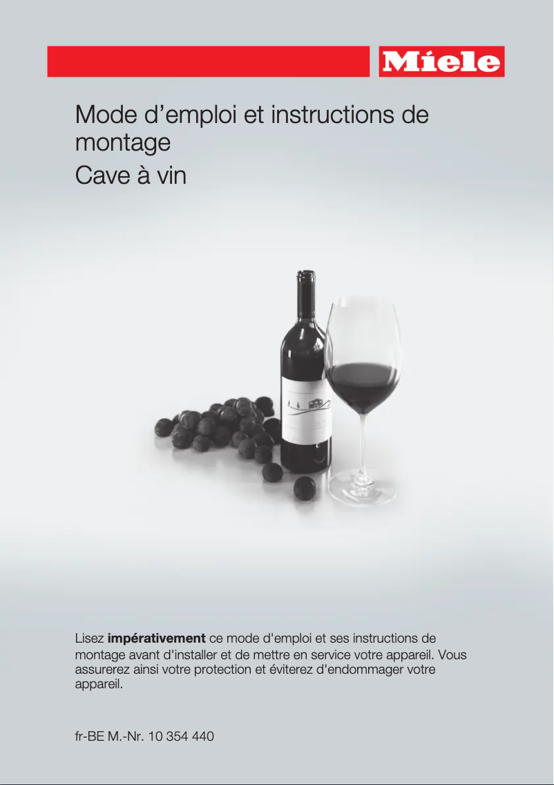 Page 1 de la notice Manuel utilisateur Miele KWT 6112 IG ED-CS