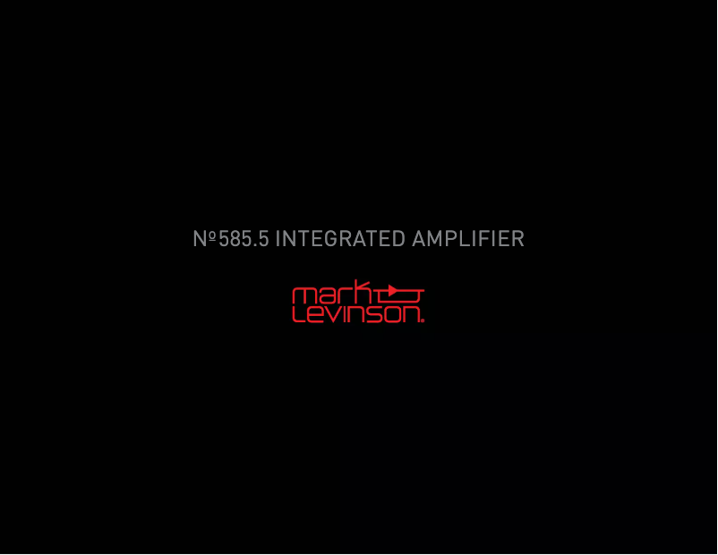 Page n°1 - Brochure Mark Levinson NO585.5