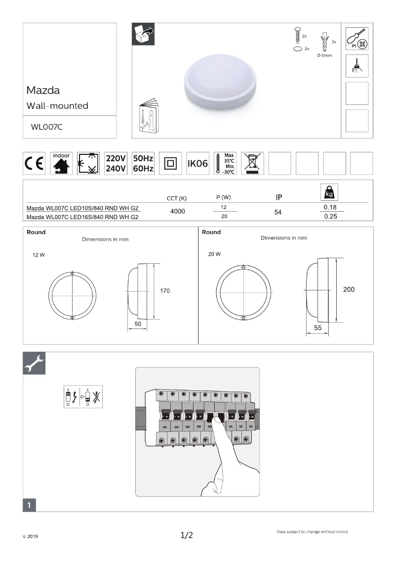 Page 1 de la notice Manuel utilisateur Mazda WL007C