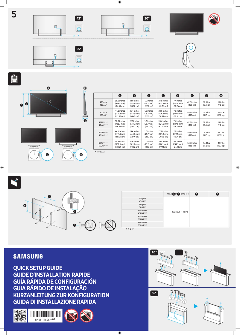 Page 1 de la notice Manuel utilisateur Samsung QA43Q60AAK
