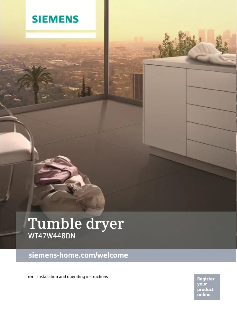 Page 1 de la notice Guide d'installation Siemens WT47W448DN
