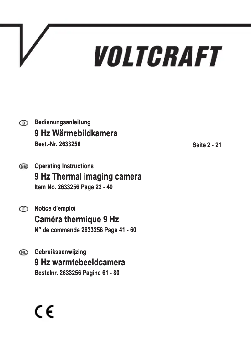 Page 1 de la notice Manuel utilisateur Voltcraft WB-80 SE
