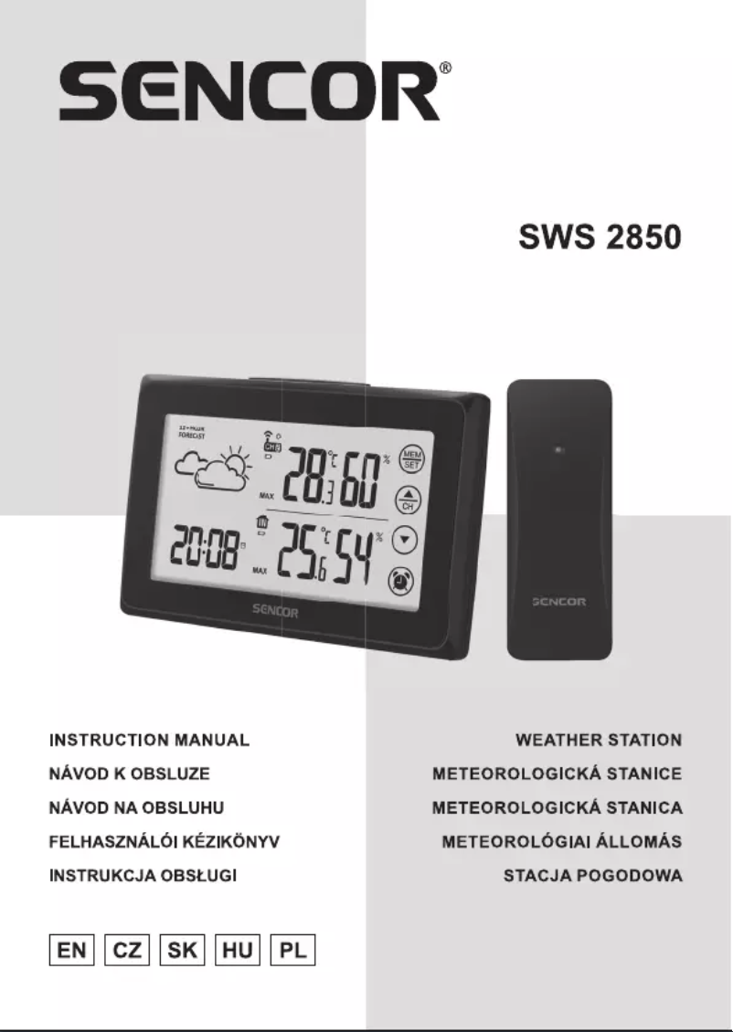 Page 1 de la notice Manuel utilisateur Sencor SWS 2850