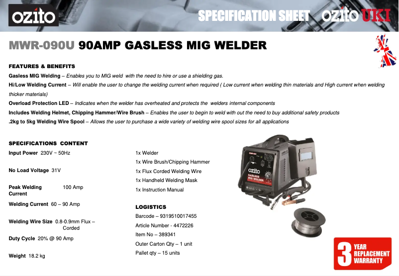 Image de la première page du manuel de l'appareil MWR-090U