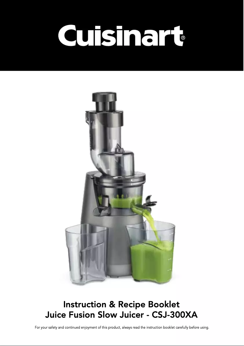 Image de la première page du manuel de l'appareil Juice Fusion CSJ-300XA