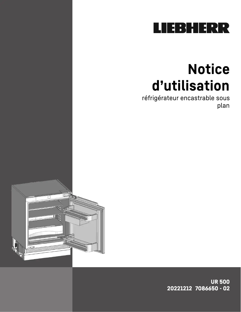 Page 1 de la notice Manuel utilisateur Liebherr UR 500