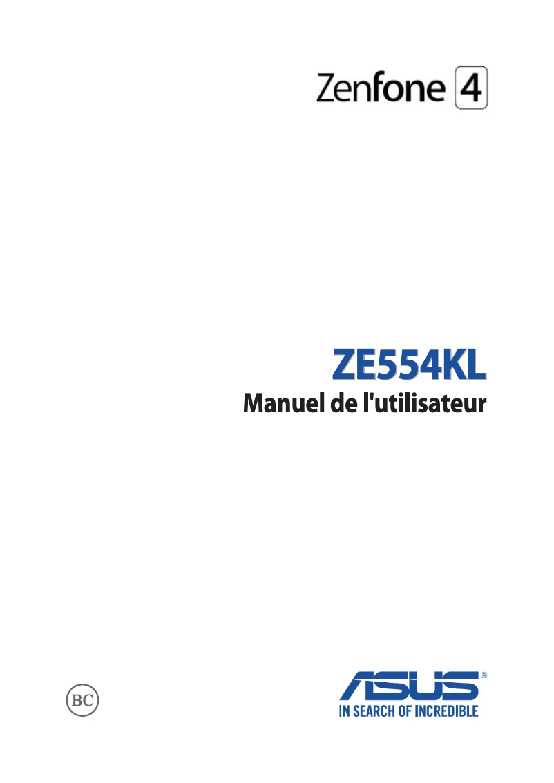 Page 1 de la notice Manuel utilisateur Asus ZenFone 4