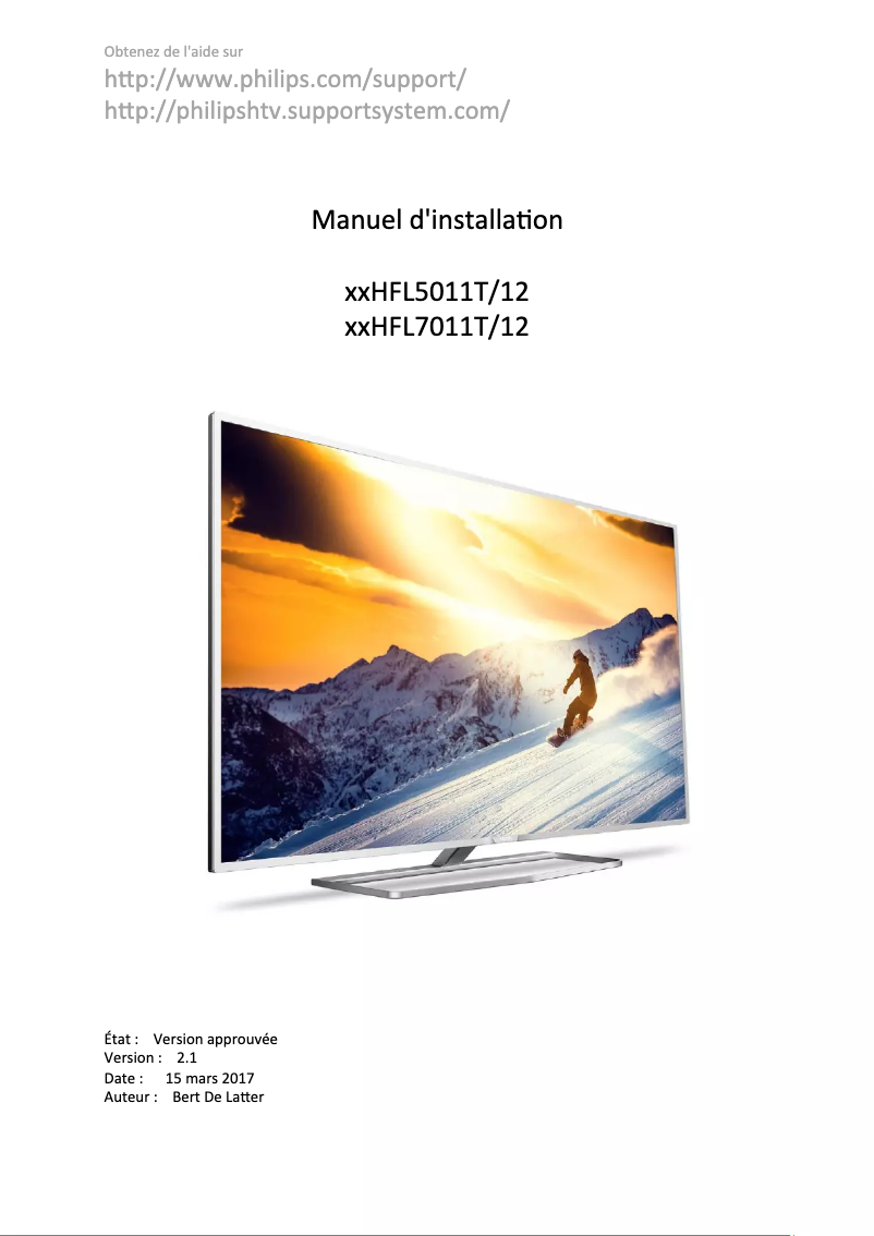 Page n°1 - Guide d'installation Philips 49HFL5011T