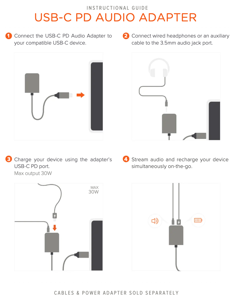 Image de la première page du manuel de l'appareil USB-C PD Audio Adapter