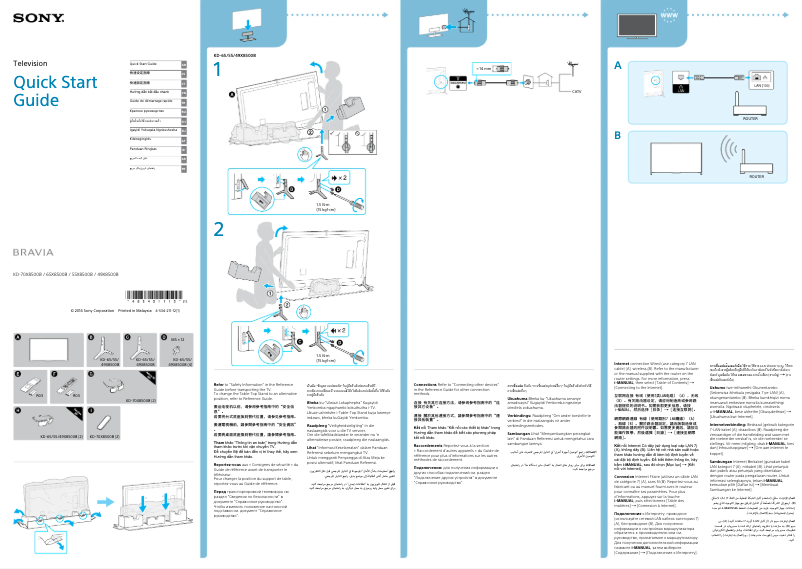 Page n°1 - Guide d'installation Sony Bravia KD-55X8500B
