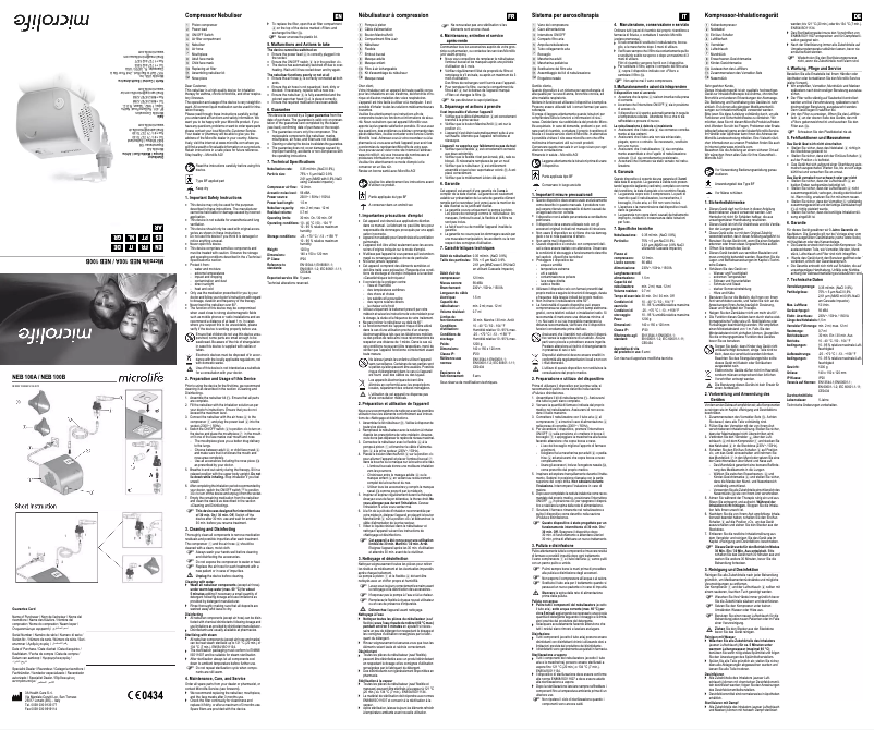 Page n°1 - Manuel utilisateur Microlife NEB 100A/B