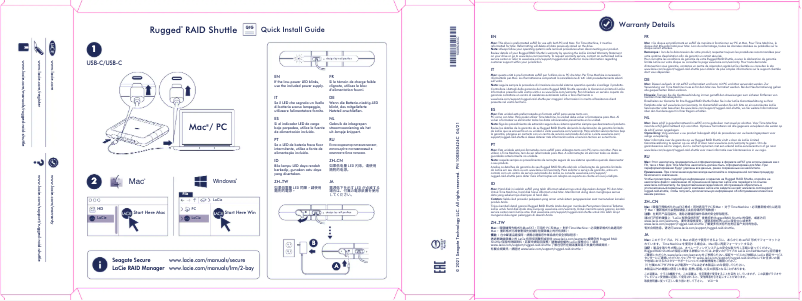 Page n°1 - Guide d'installation LaCie Rugged RAID Shuttle