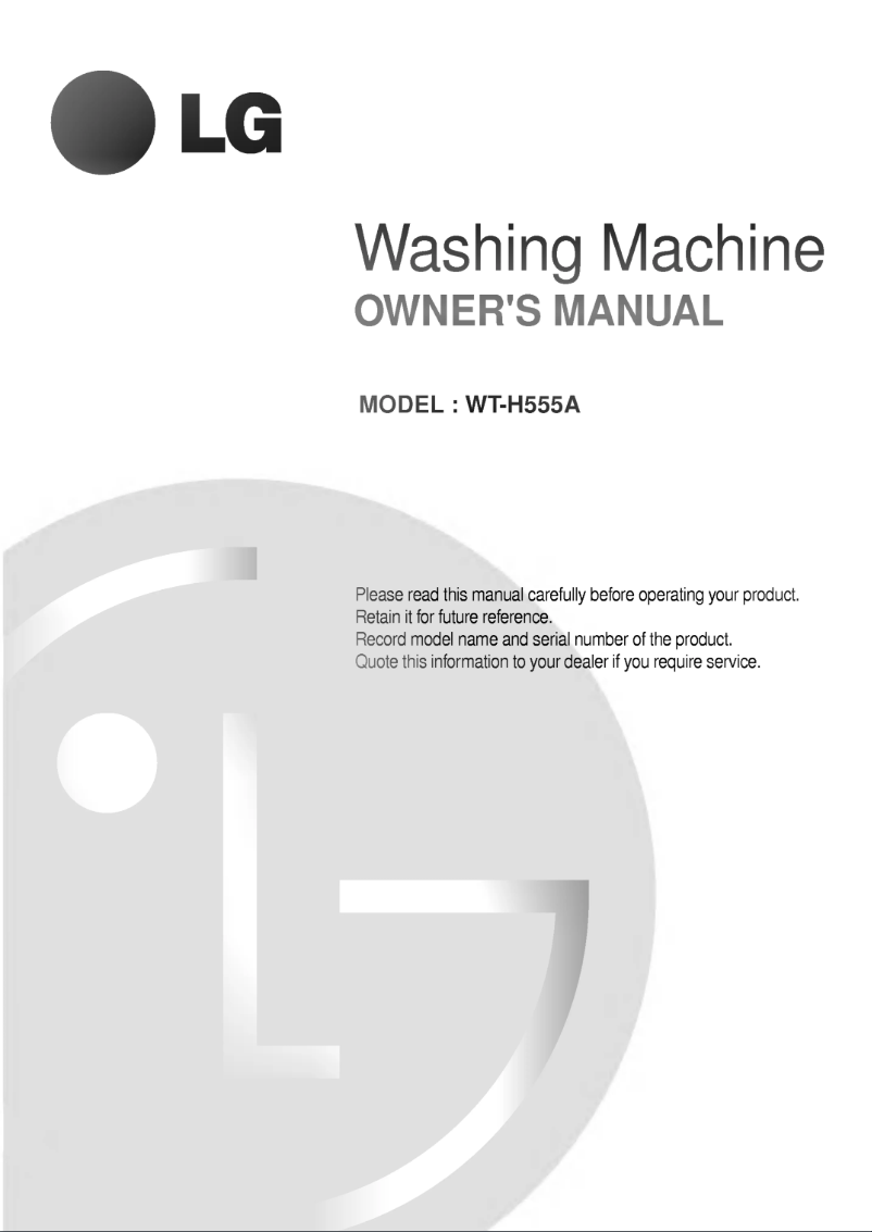 Page 1 de la notice Manuel utilisateur LG WT-H555A