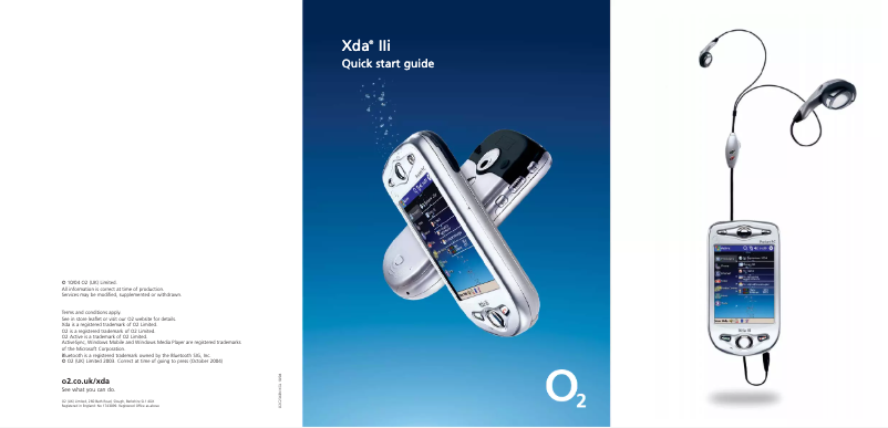 Page n°1 - Manuel utilisateur O2 XDA III