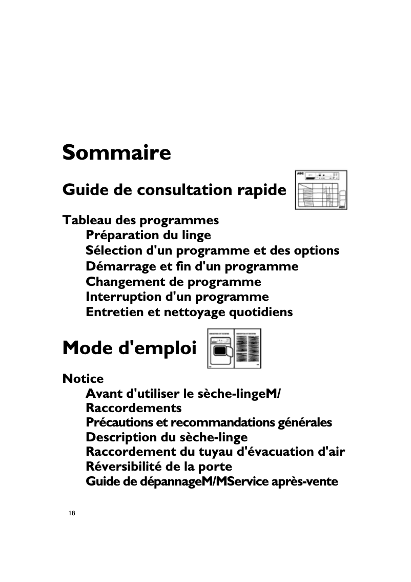 Page 1 de la notice Manuel utilisateur Bauknecht TRA 9566