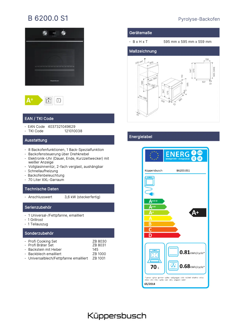 Image de la première page du manuel de l'appareil B6200.0S1
