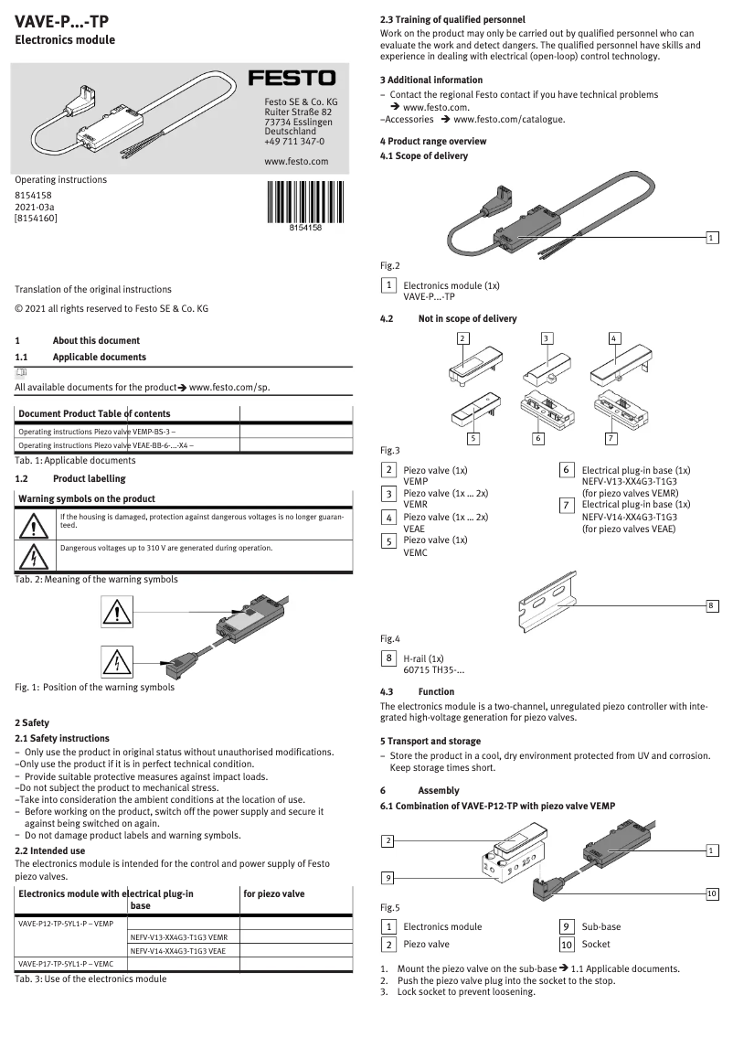 Image de la première page du manuel de l'appareil VAVE-P17-TP-5YL1-P