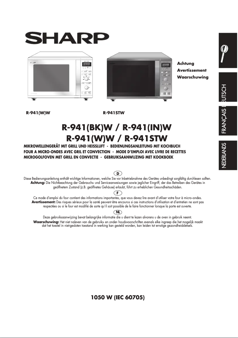 Imagen de la primera página del manual del dispositivo R-941STW