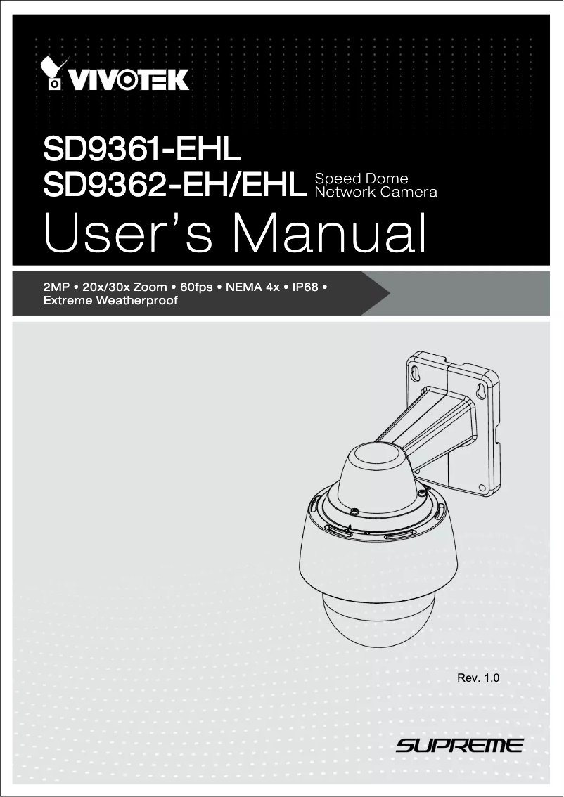 Image de la première page du manuel de l'appareil SD9362-EHL