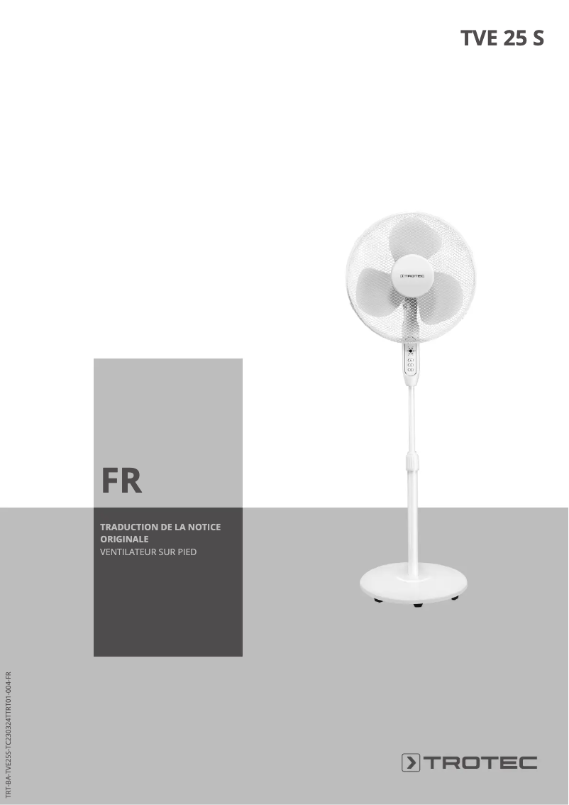 Page 1 de la notice Manuel utilisateur Trotec TVE 25 S