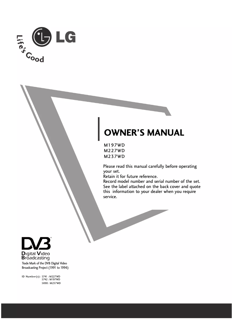 Image de la première page du manuel de l'appareil M197WD
