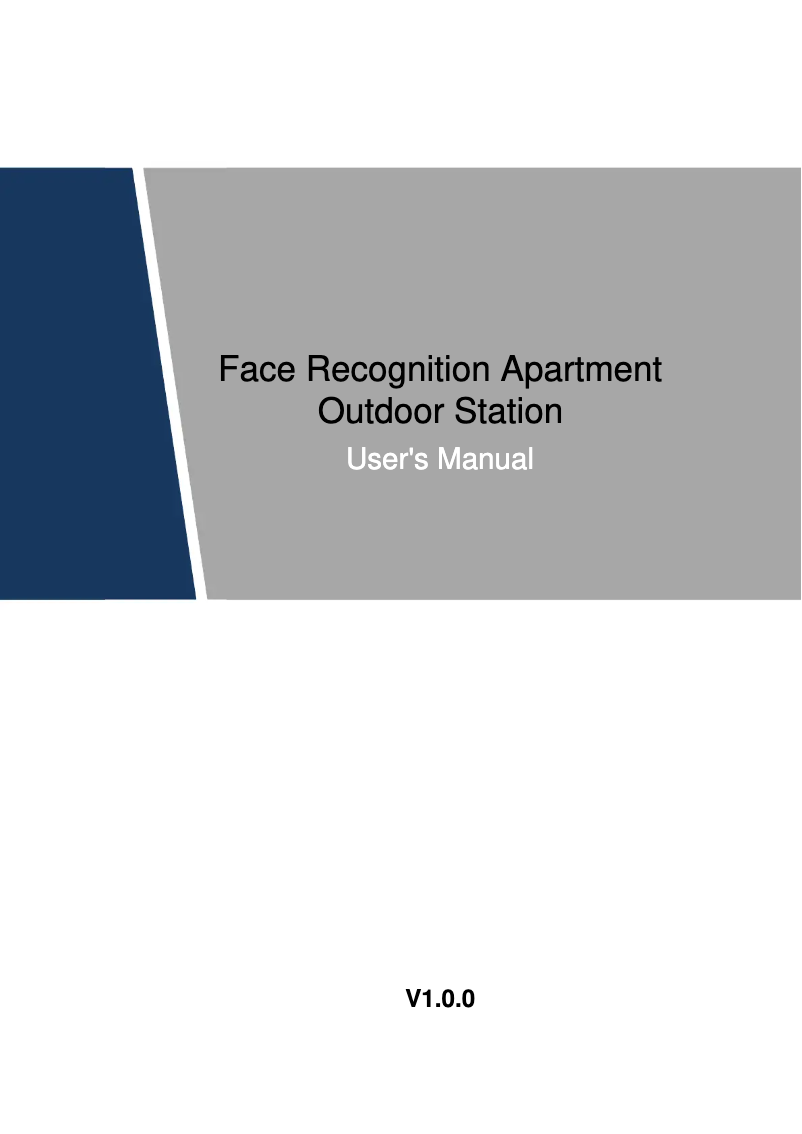 Page n°1 - Manuel utilisateur Dahua Technology Face Recognition Apartment Outdoor Station