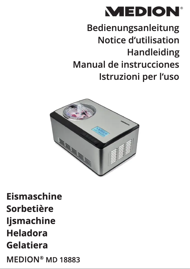 Image de la première page du manuel de l'appareil MD 18883