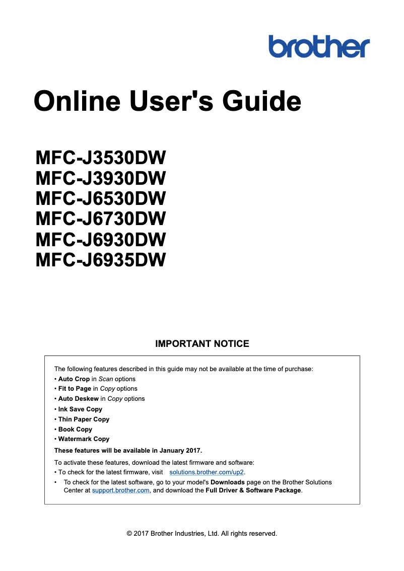 Page n°1 - Manuel utilisateur Brother MFC-J3930DW