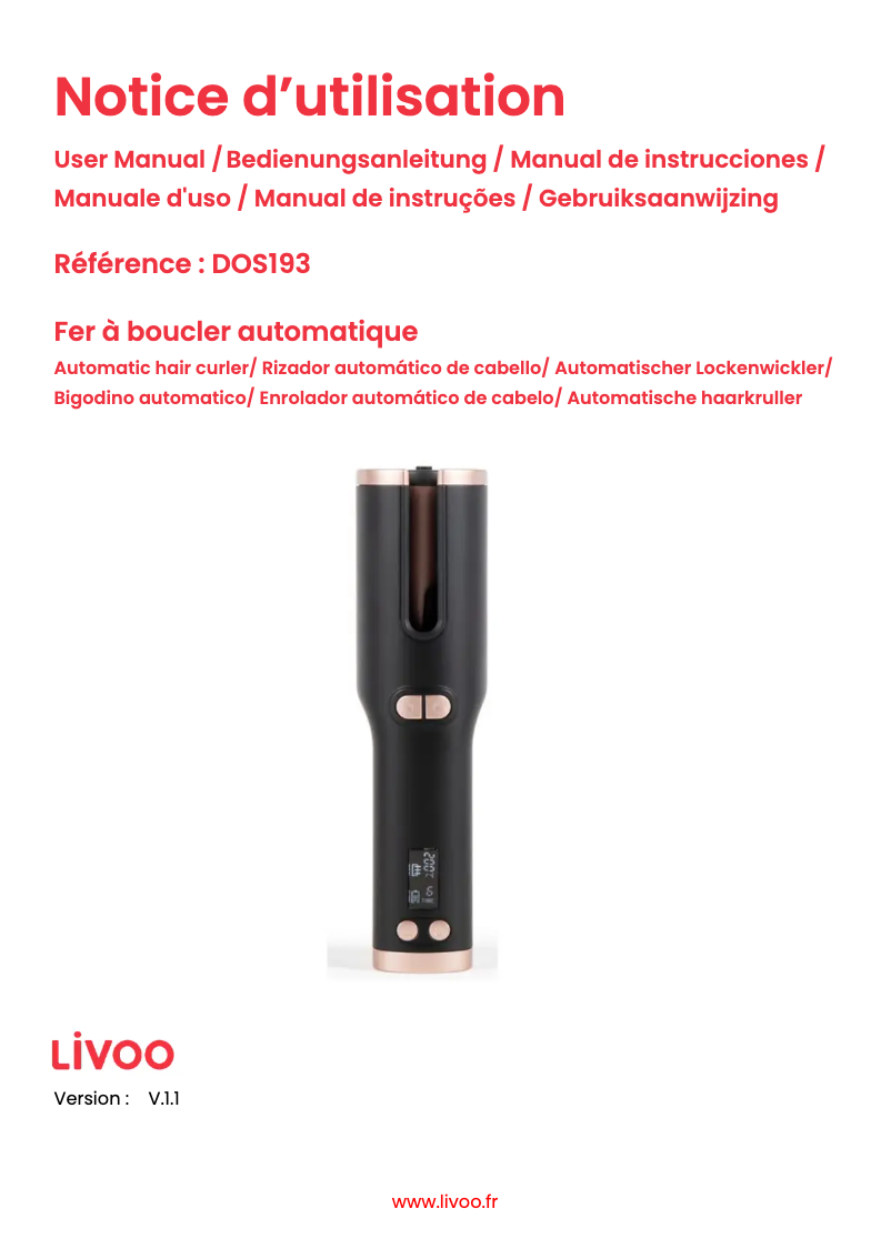 Image de la première page du manuel de l'appareil DOS193