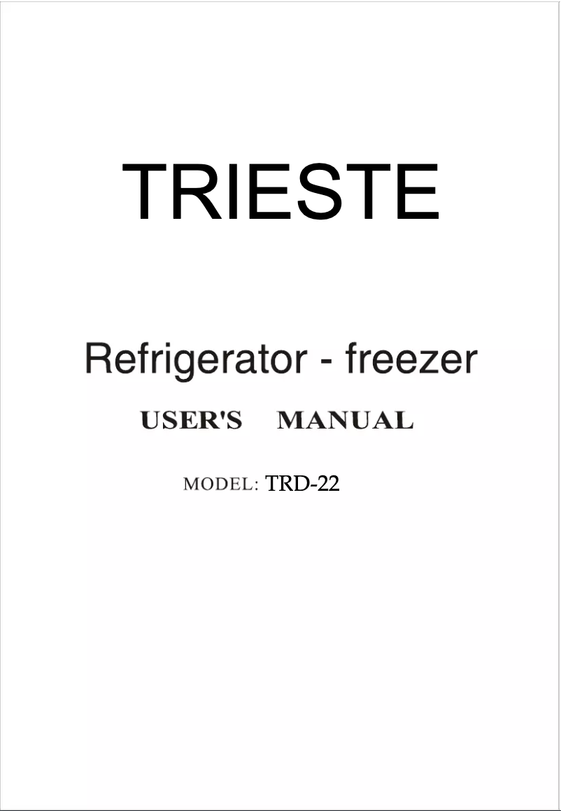 Page n°1 - Manuel utilisateur Trieste TRD-22