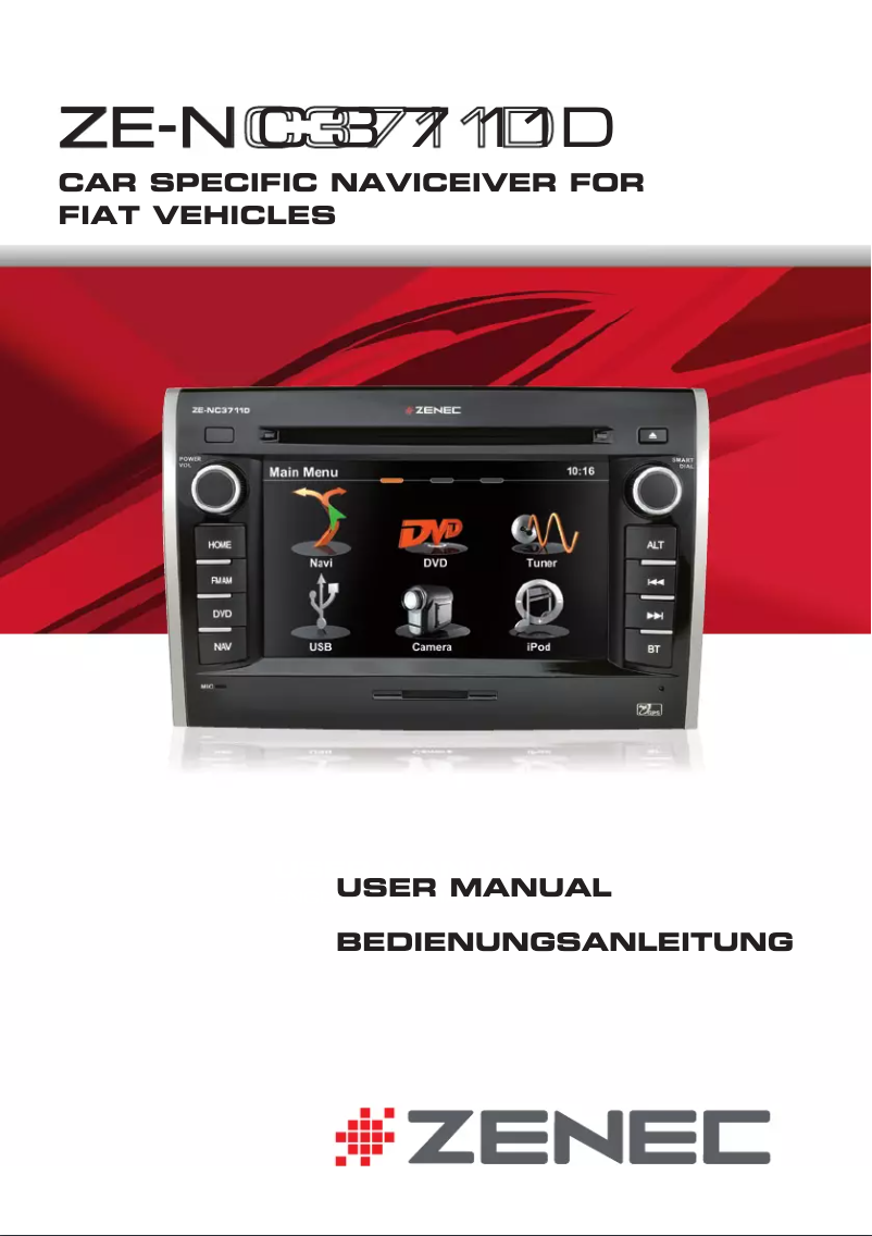 First page image of the manual for ZE-NC3711D (Fiat)
