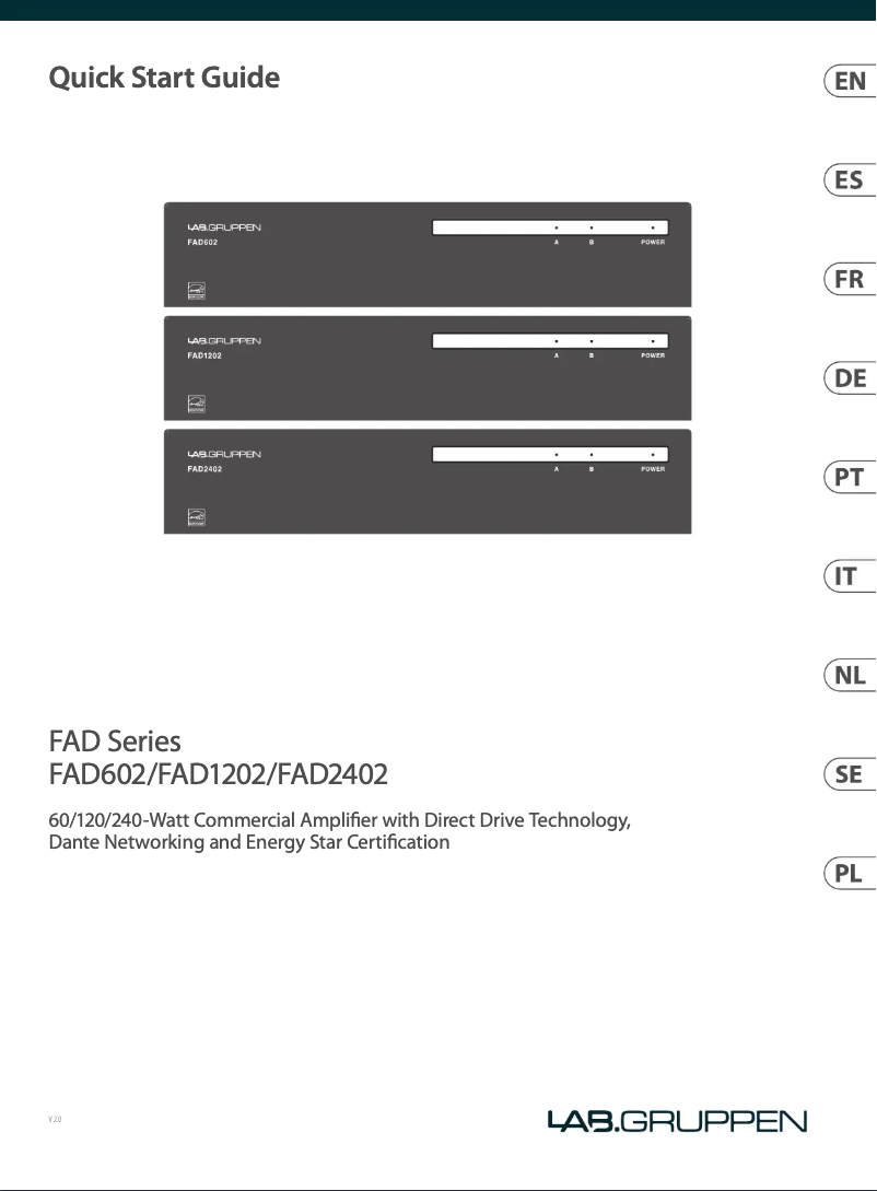 Página 1 del manual Manual de usuario Lab Gruppen FAD2402