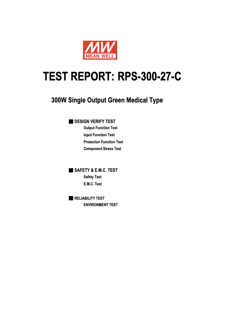 Page 1 de la notice Fiche technique Mean Well RPS-300-27-C