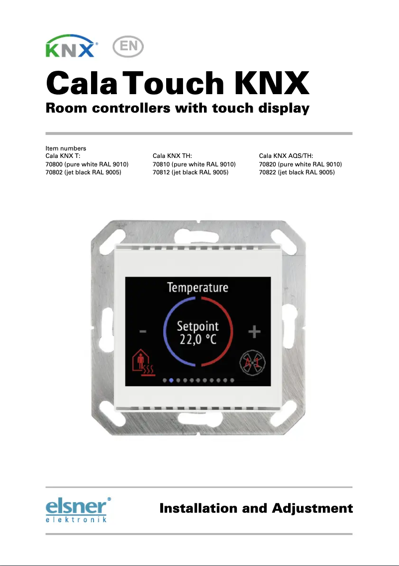 Page 1 de la notice Manuel utilisateur Elsner Cala Touch KNX T