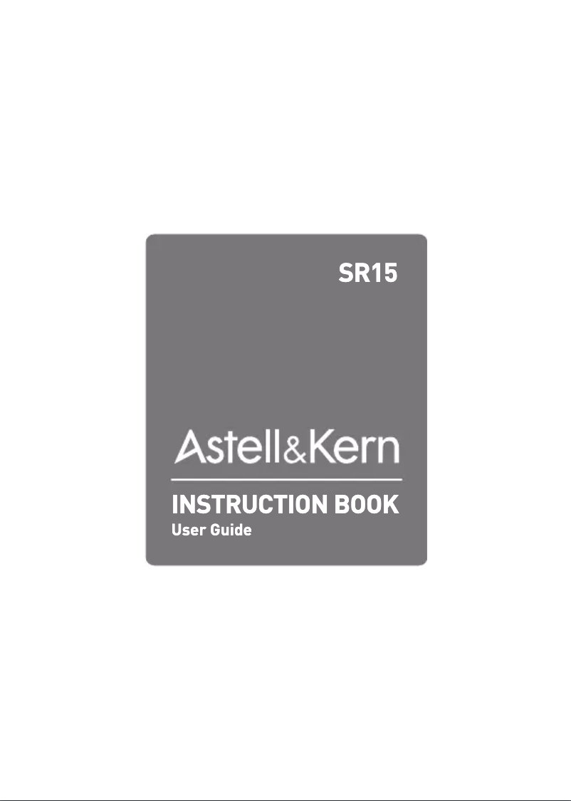 Page 1 de la notice Manuel utilisateur Astell&Kern A&norma SR15