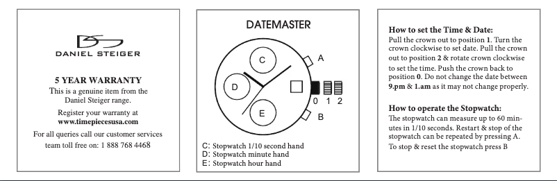 Image de la première page du manuel de l'appareil Datemaster