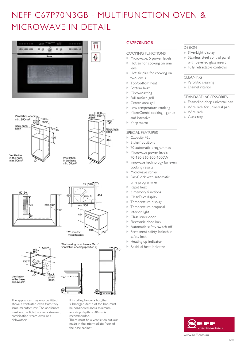 Page n°1 - Fiche technique Neff C67P70N3GB