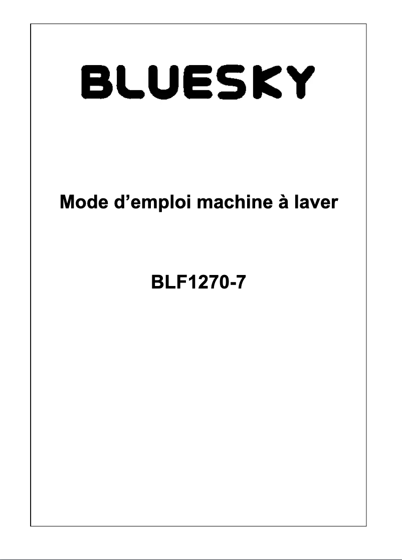 Page 1 de la notice Manuel utilisateur Bluesky BLF 1270-7
