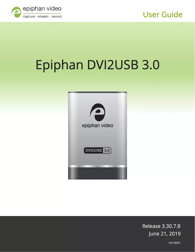 Image de la première page du manuel de l'appareil DVI2USB 3.0