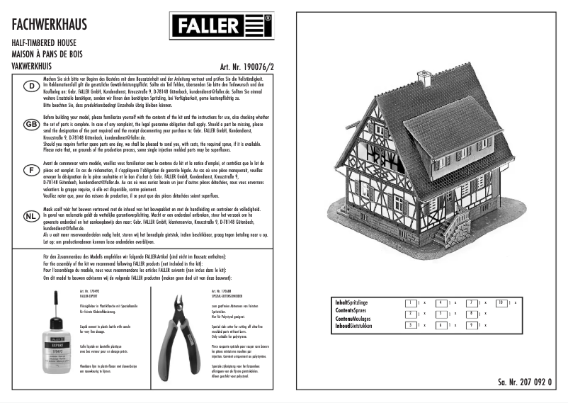Page n°1 - Manuel utilisateur Faller 190076