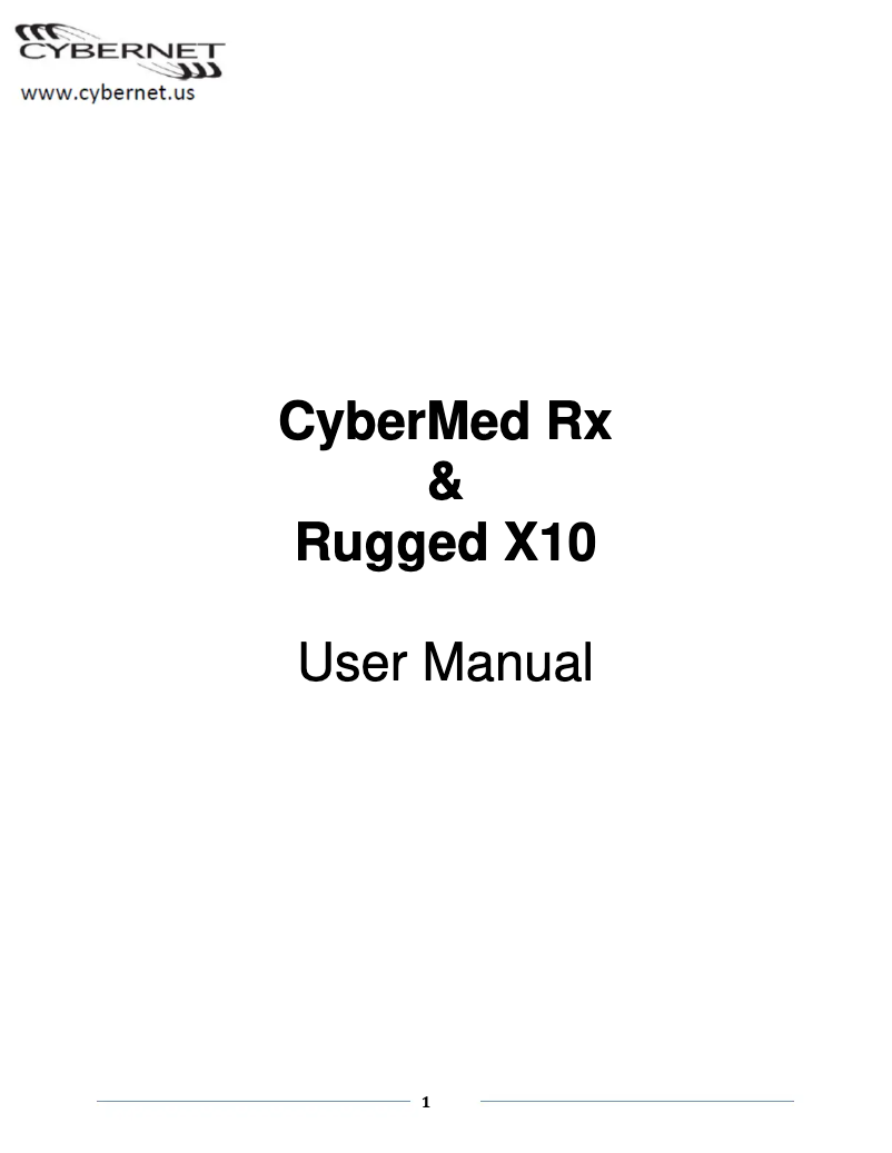 Page n°1 - Manuel utilisateur Cybernet CyberMed RX