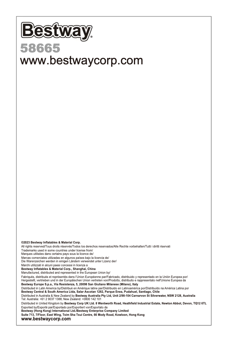 Page n°1 - Manuel utilisateur Bestway Flowclear AquaDrift 58665