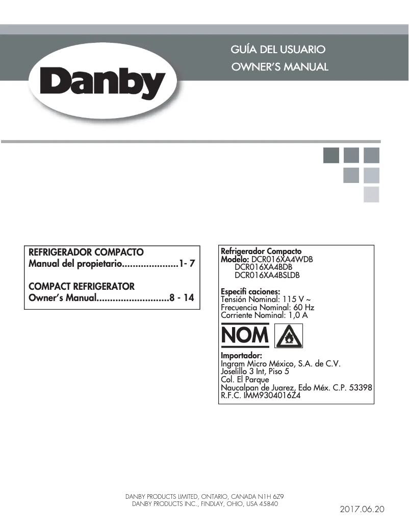 Page 1 de la notice Manuel utilisateur Danby DCR016XA4WDB